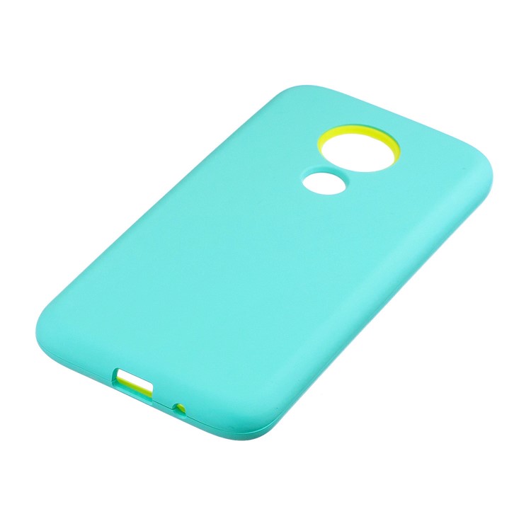 Shock-proof PC+Solicone Detachable 2-in-1 Rubberized Hybrid Back Case for Motorola Moto G7 Power - Cyan-5