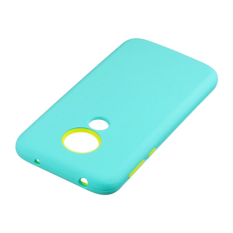 Shock-proof PC+Solicone Detachable 2-in-1 Rubberized Hybrid Back Case for Motorola Moto G7 Power - Cyan-6