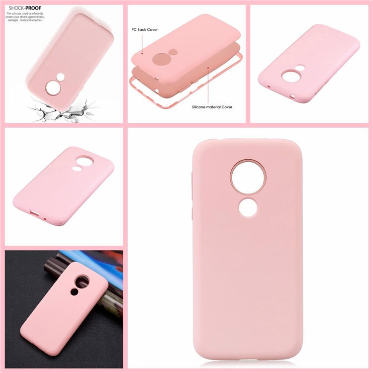 Shock-proof PC+Silicone Detachable 2-in-1 Rubberized Hybrid Back Case for Motorola Moto G7 Power - Pink-8