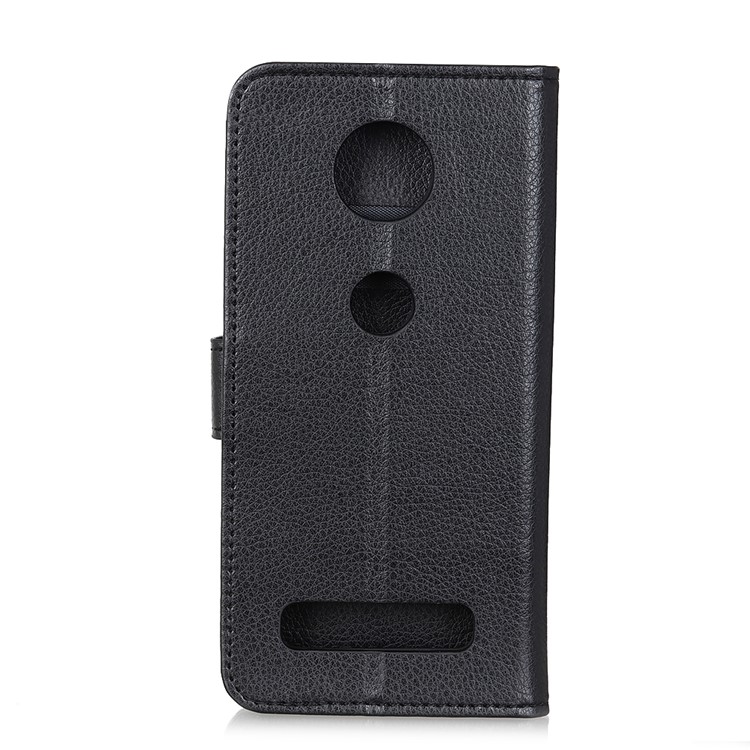 Litchi Grain PU Leather Wallet Case for Motorola Moto Z4 - Black-10