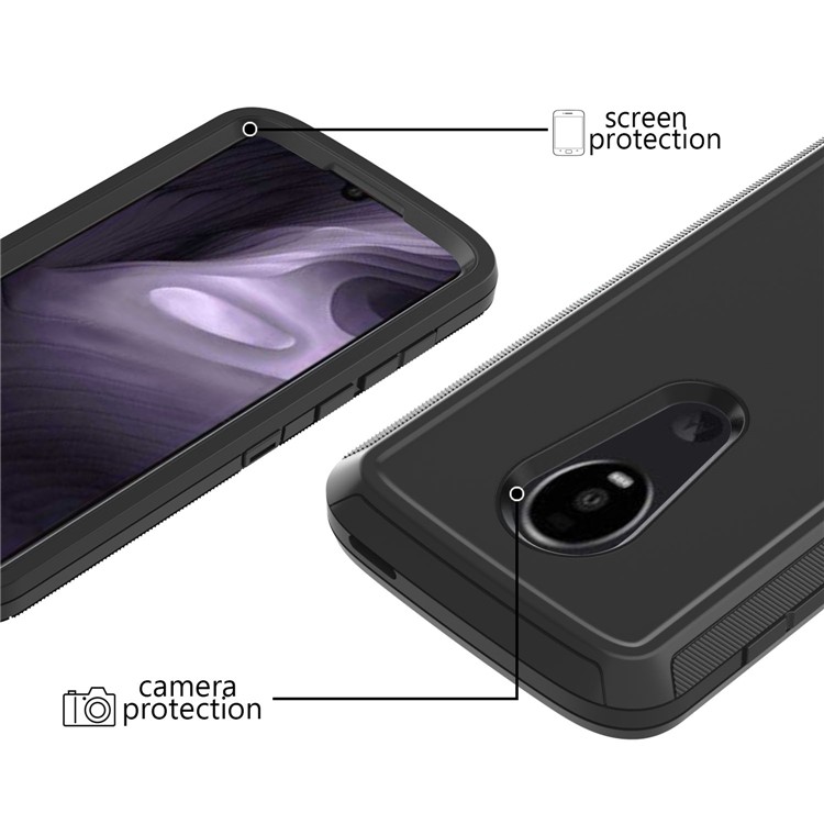Detachable Shockproof Drop-proof Dust-proof PC + TPU Hybrid Shell for Moto Z4 Play - All Black-2