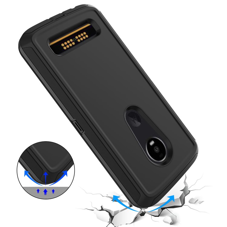 Detachable Shockproof Drop-proof Dust-proof PC + TPU Hybrid Shell for Moto Z4 Play - All Black-5