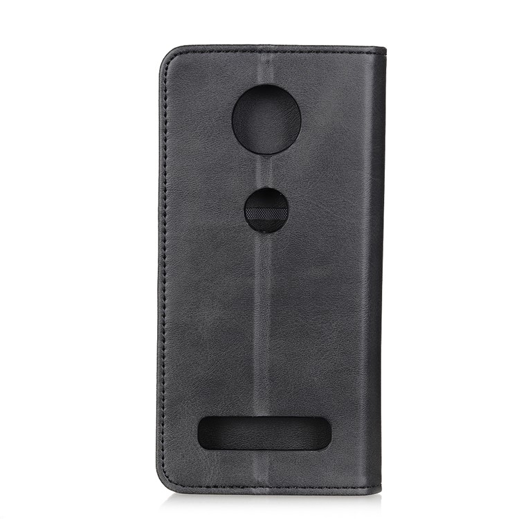 Auto-absorbed Split Leather Cell Phone Case for Motorola Z4 - Black-7