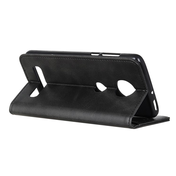 Auto-absorbed Split Leather Cell Phone Case for Motorola Z4 - Black-8