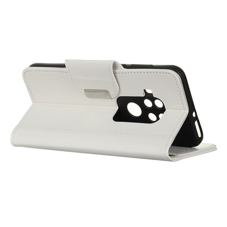 PU Leather Wallet Stand Cover Case for Motorola One Zoom - White-11