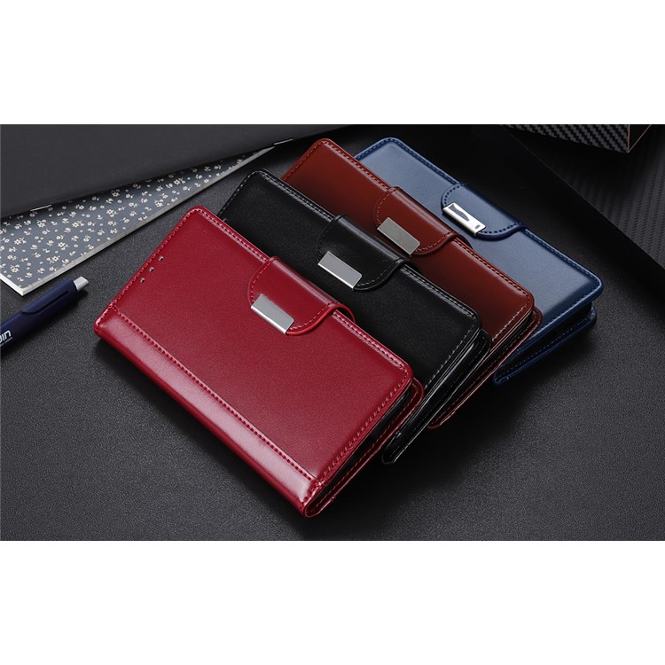 Portefeuille En Cuir PU Avec Support Mobile Et Sangle Magnétique Double Face Pour Motorola One Pro - Rouge-13