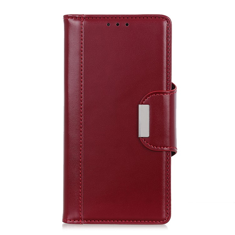 Portefeuille En Cuir PU Avec Support Mobile Et Sangle Magnétique Double Face Pour Motorola One Pro - Rouge-2