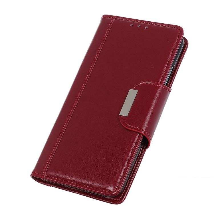 Portefeuille En Cuir PU Avec Support Mobile Et Sangle Magnétique Double Face Pour Motorola One Pro - Rouge-4