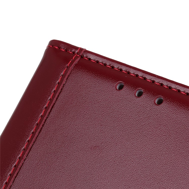 Portefeuille En Cuir PU Avec Support Mobile Et Sangle Magnétique Double Face Pour Motorola One Pro - Rouge-5