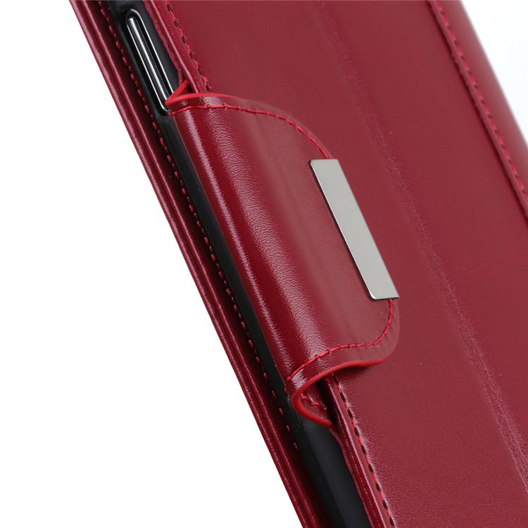 Portefeuille En Cuir PU Avec Support Mobile Et Sangle Magnétique Double Face Pour Motorola One Pro - Rouge-6