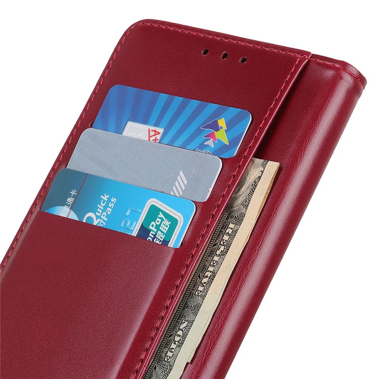 Portefeuille En Cuir PU Avec Support Mobile Et Sangle Magnétique Double Face Pour Motorola One Pro - Rouge-9
