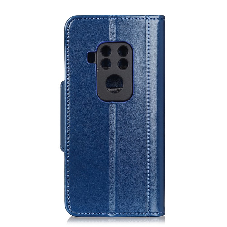 PU Leather Mobile Cover Wallet Stand Double-sided Magnetic Strap for Motorola One Zoom - Blue-10
