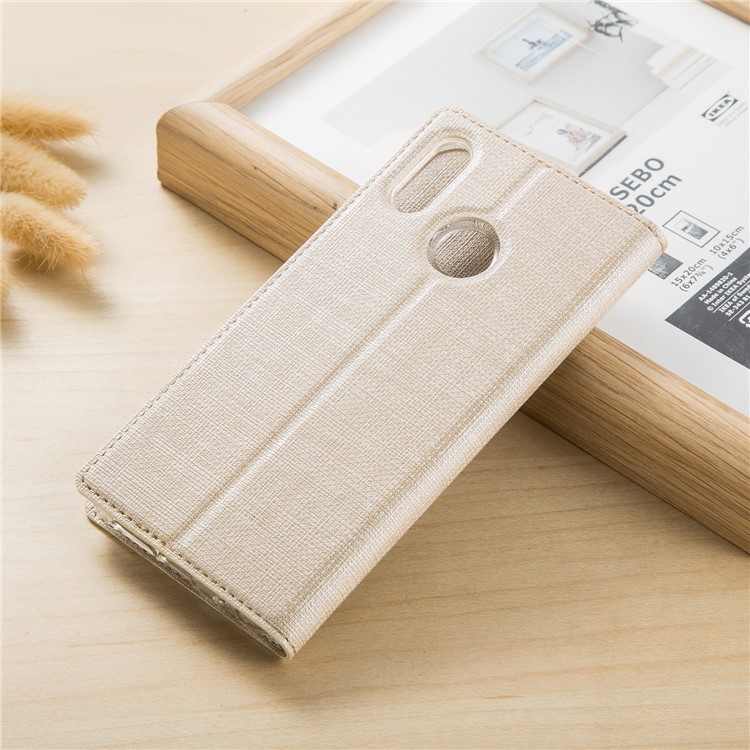 VILI DMX Cruz Textura Couro Stand Case Com Slot Para Cartão Para Motorola Uma Visão / P40 - Ouro-7