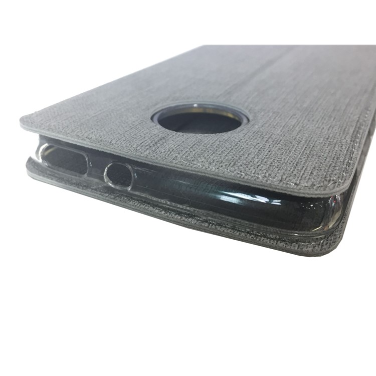 VILI DMX Cross Texture Leather Stand Case with Card Slot for Motorola Moto Z4 - Grey-13