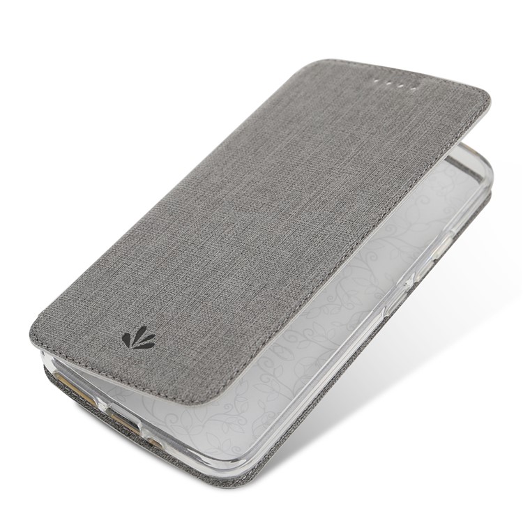 VILI DMX Cross Texture Leather Stand Case with Card Slot for Motorola Moto Z4 - Grey-8