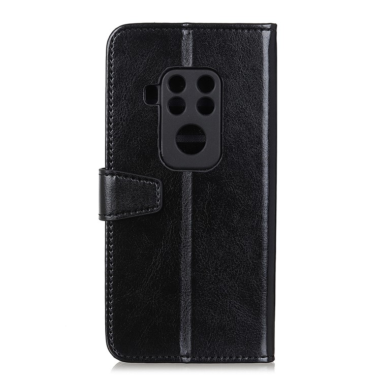 Wallet Stand Leather Cell Phone Casing for Motorola One Zoom - Black-11