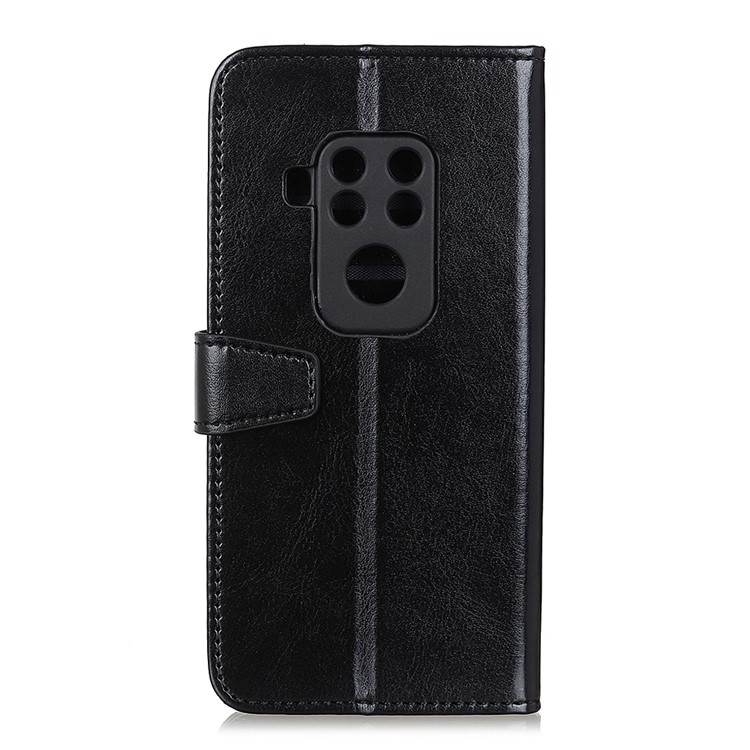 Wallet Stand Leather Cell Phone Casing for Motorola Moto One Pro - Black-11