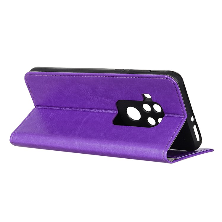 Wallet Stand Leather Cell Phone Casing for Motorola One Zoom - Purple-11