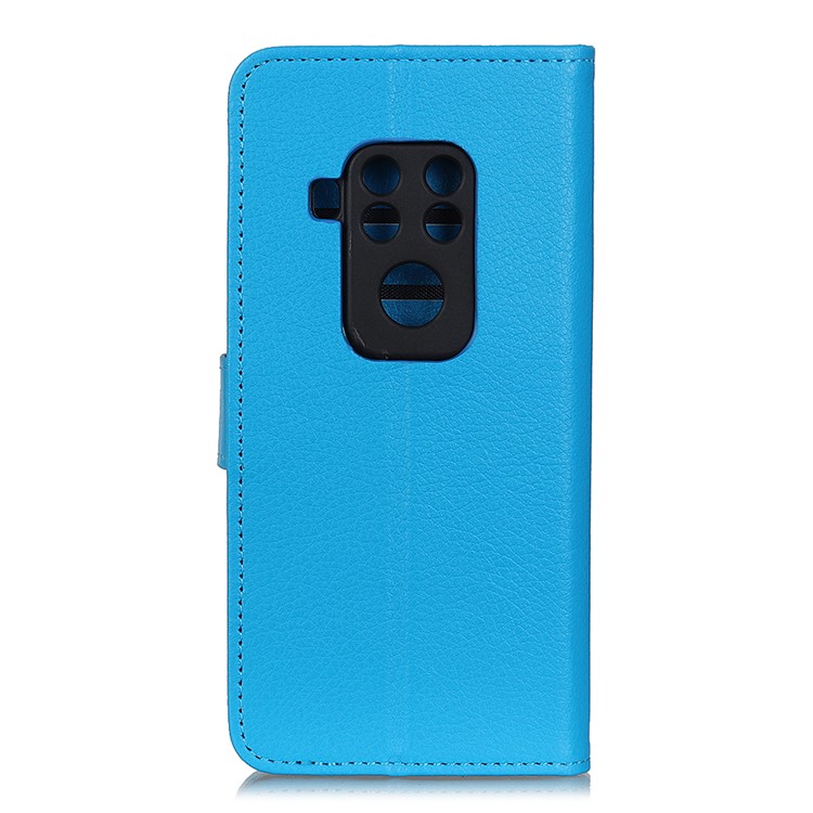 Litchi Texture Wallet Leather Stand Phone Case for Motorola One Zoom - Blue-11