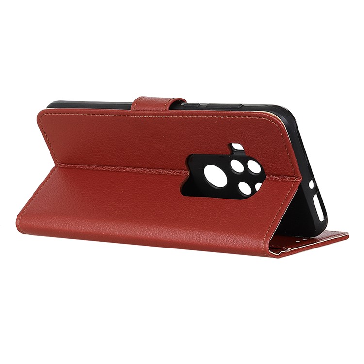 Litchi Texture Wallet Leather Stand Phone Case for Motorola One Zoom - Brown-10