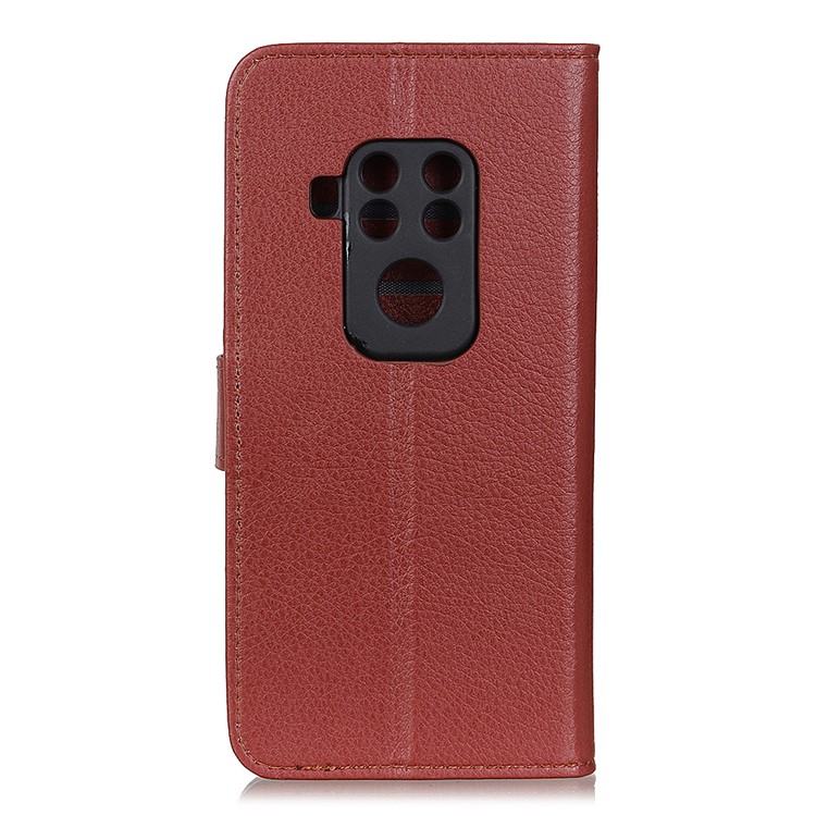 Litchi Texture Wallet Leather Stand Phone Case for Motorola One Zoom - Brown-11
