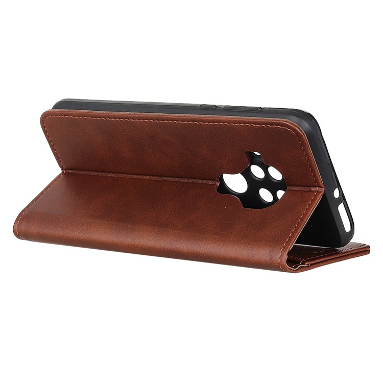 Auto-absorbed PU Leather Phone Case Cover for Motorola One Zoom - Coffee-3