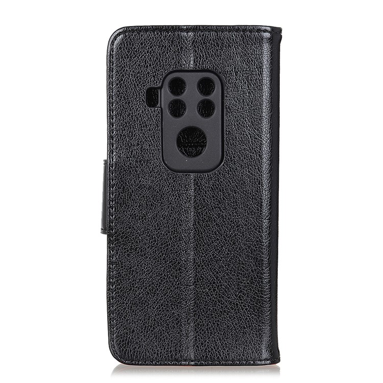 Split Leather Wallet Stand Cover Case for Motorola One Zoom - Black-10