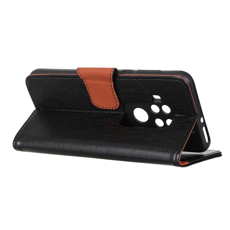 Split Leather Wallet Stand Cover Case for Motorola One Zoom - Black-11