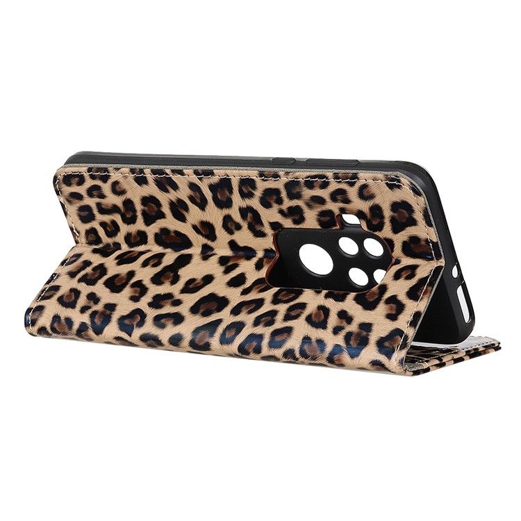 Leopard Style Wallet Leather Stand Phone Shell Case for Motorola One Pro-8