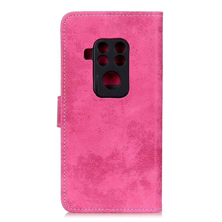 Vintage Pattern PU Leather Flip Phone Casing for Motorola One Pro - Rose-3