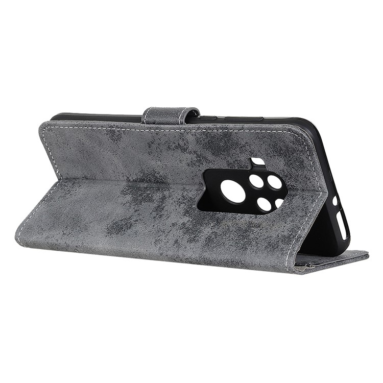Vintage Pattern PU Leather Flip Phone Casing for Motorola One Zoom - Grey-5