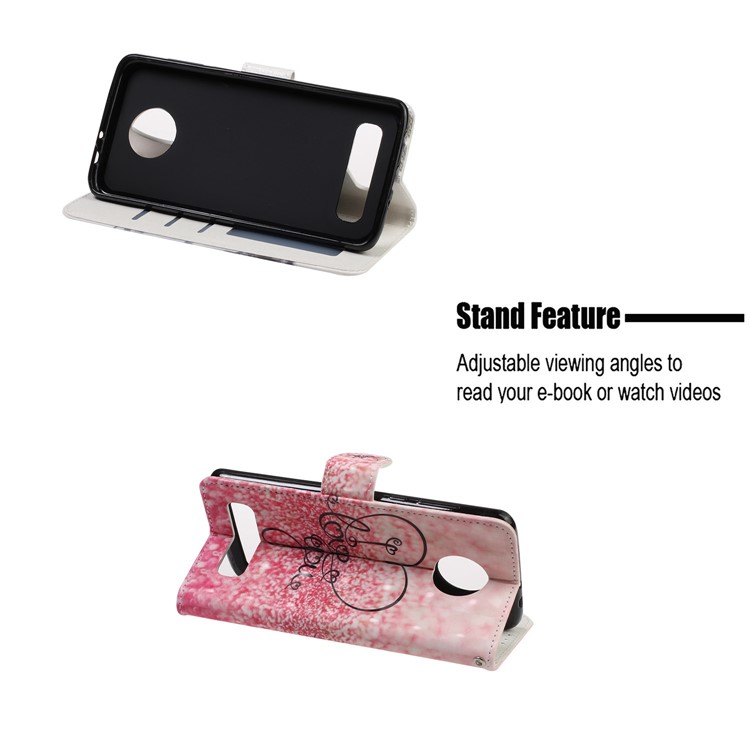 Pattern Printing Leather Wallet Stand Casing for Motorola Moto Z4 Play - Love You-7