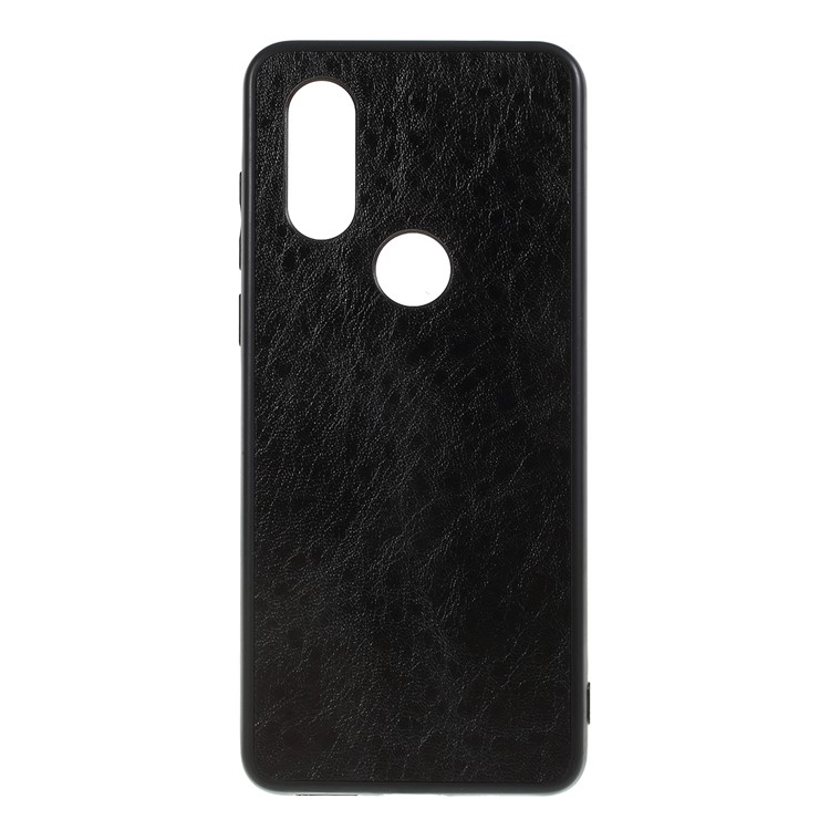 Crazy Horse Leather Coated PC + TPU Back Case for Motorola One Vision/P40 - Black-1