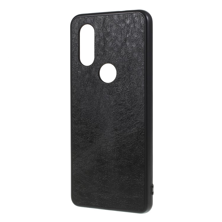 Crazy Horse Leather Coated PC + TPU Back Case for Motorola One Vision/P40 - Black-2
