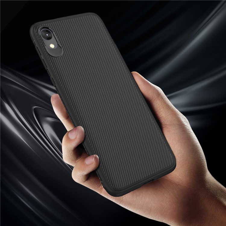 Jazz Series Twill Texture Surface Soft TPU Phone Case Cover for Motorola Moto E6 - Black-5