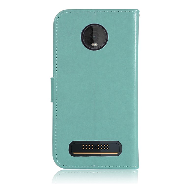 Imprint Dream Catcher Owl Leather Cover for Motorola Moto Z4 Play - Green-3