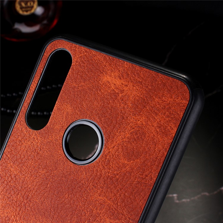 PU Leather TPU Coated + PC Back Phone Shell Cover for Lenovo Z6 Youth / Z6 Lite - Brown-3