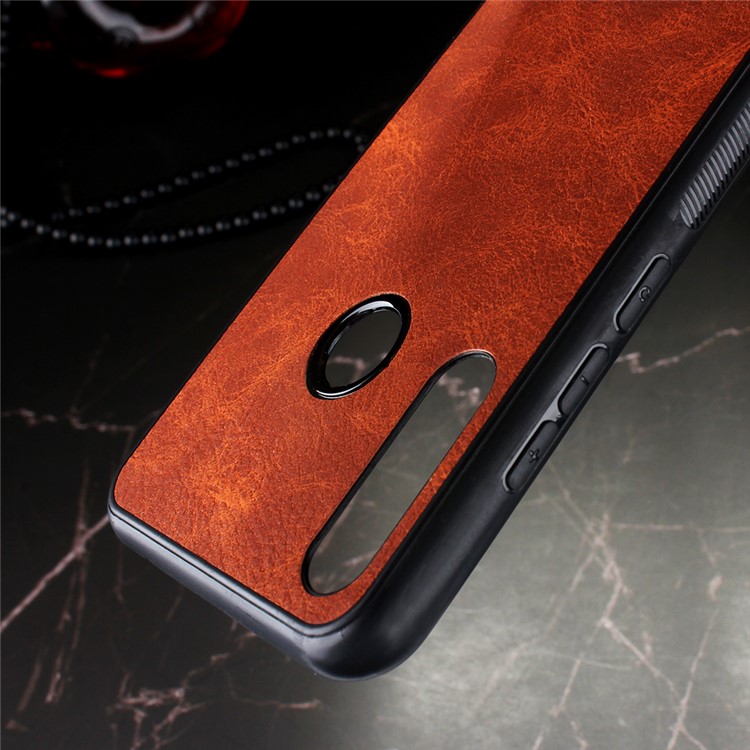 PU Leather TPU Coated + PC Back Phone Shell Cover for Lenovo Z6 Youth / Z6 Lite - Brown-4