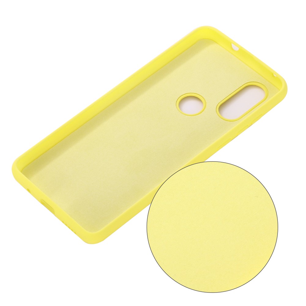 Soft Liquid Silicone Phone Casing for Motorola One Vision/P50- Yellow-2