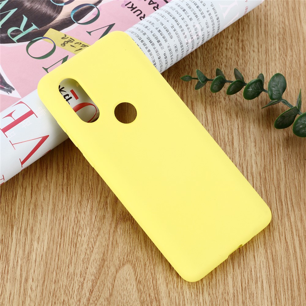 Soft Liquid Silicone Phone Casing for Motorola One Vision/P50- Yellow-5