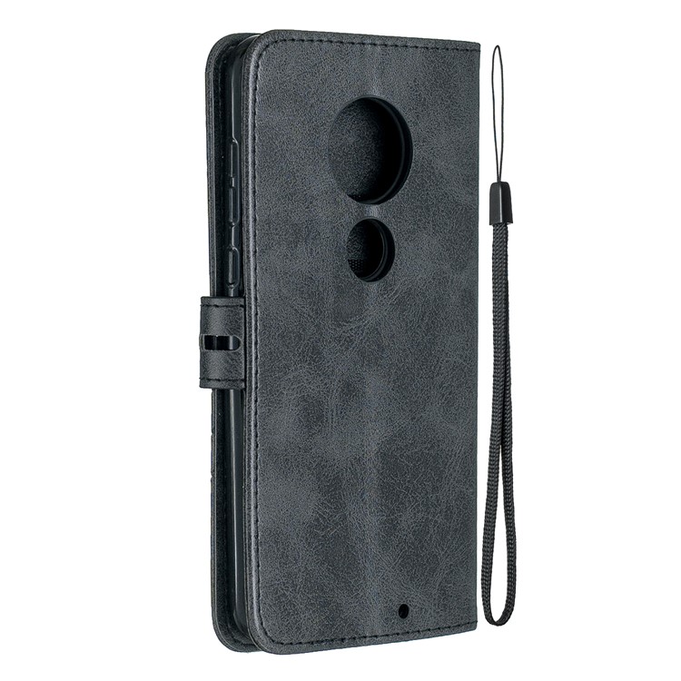 Wallet Leather Stand Shell Case for Motorola Moto G7 / Moto G7 Plus - Black-3