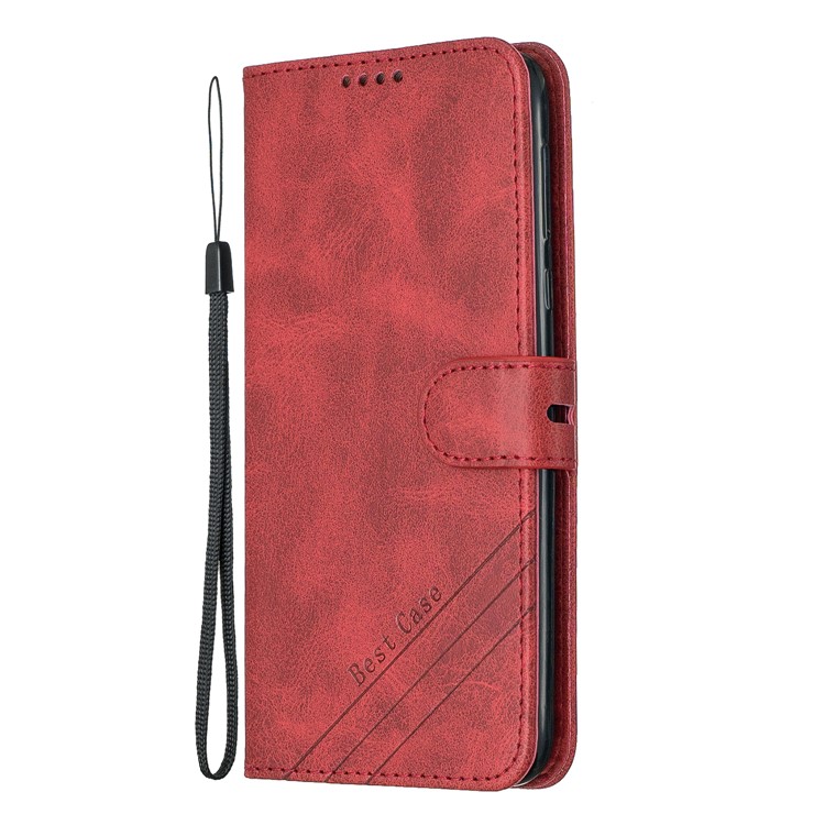Wallet Leather Phone Shell with Stand for Motorola Moto G7 Play - Red-2