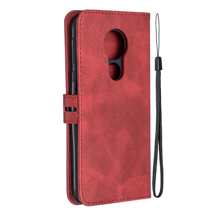Wallet Leather Phone Shell with Stand for Motorola Moto G7 Play - Red-3