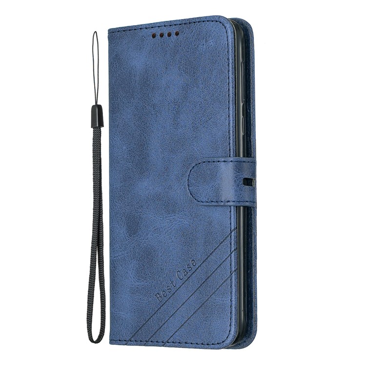 Wallet Leather Phone Shell with Stand for Motorola Moto G7 Play - Blue-2