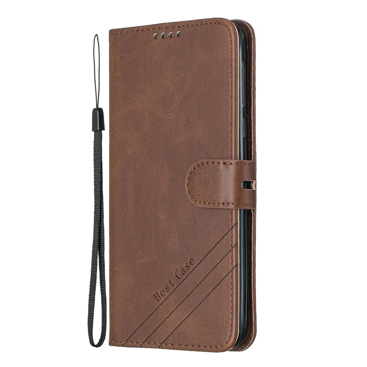 Wallet Leather Phone Shell with Stand for Motorola Moto G7 Play - Coffee-2