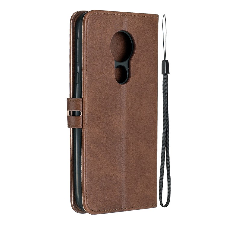 Wallet Leather Phone Shell with Stand for Motorola Moto G7 Play - Coffee-3
