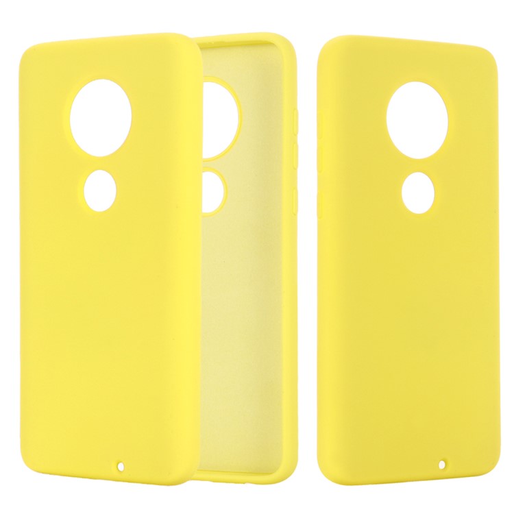 Liquid Silicone Protective Phone Case for Motorola Moto G7/Moto G7 Plus - Yellow-1