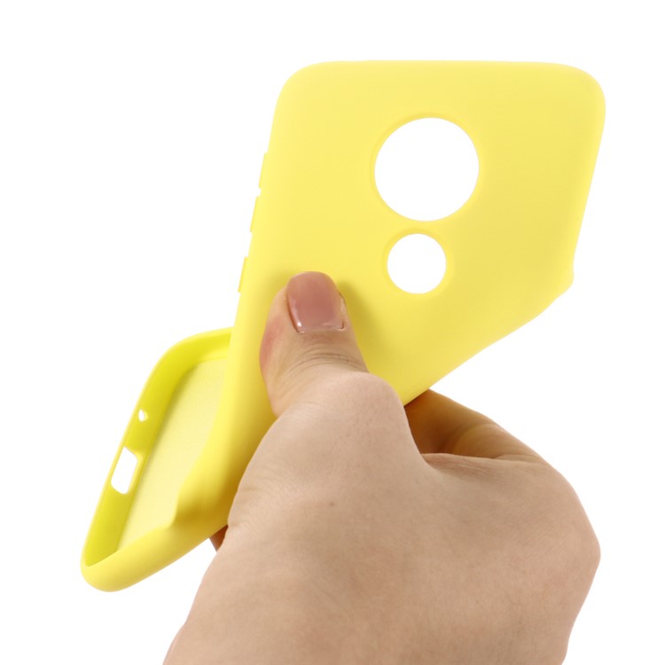 Liquid Silicone Protective Phone Case for Motorola Moto G7/Moto G7 Plus - Yellow-3
