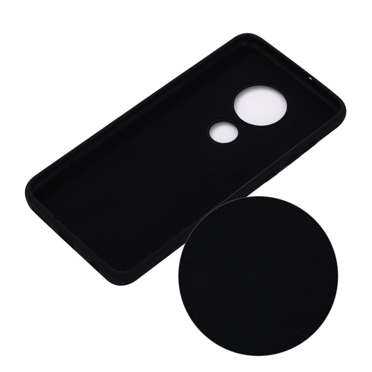 Liquid Silicone Case Protective Phone Cover for Motorola Moto E5 - Black-2