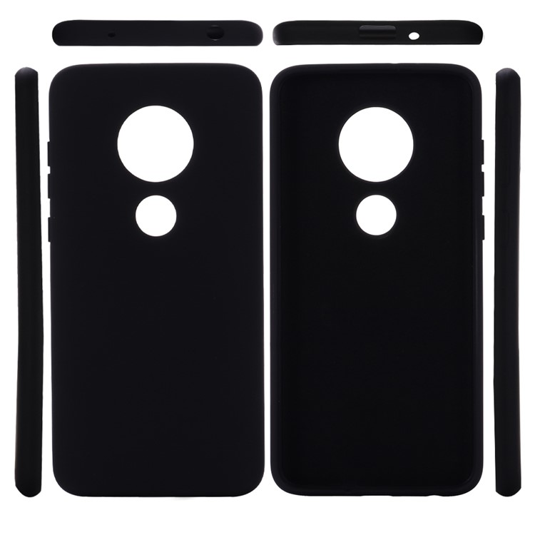 Liquid Silicone Case Protective Phone Cover for Motorola Moto E5 - Black-4